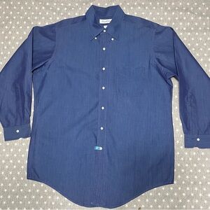 Brooks Brothers Button Up Shirt Men’s 16-32 Blue Heavyweight Long Sleeve USA Vtg